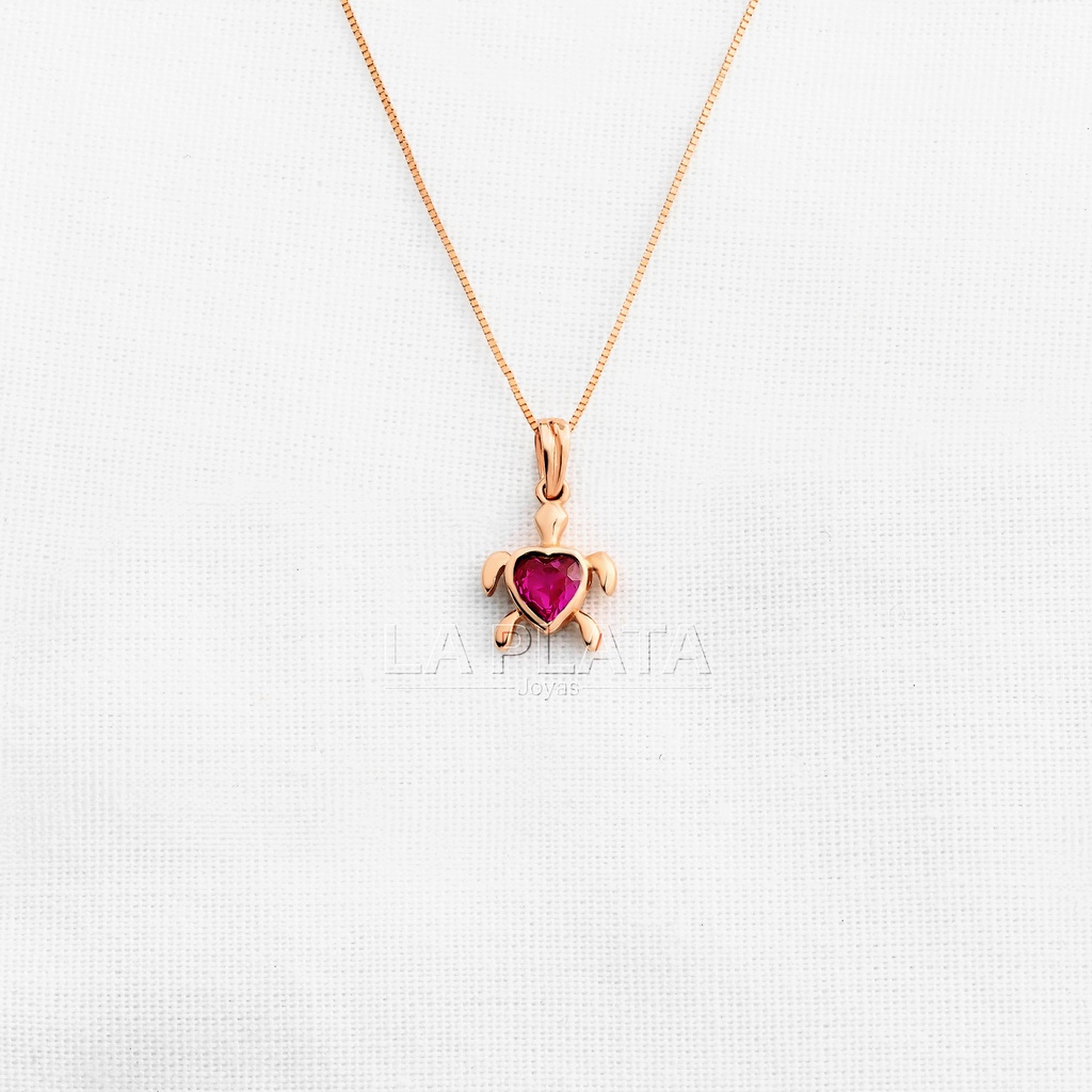 DIJE TORTUGA CIRCONADA ORO ROSA