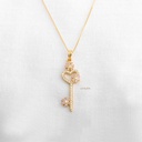 DIJE LLAVE CON CORAZON CIRCONADO