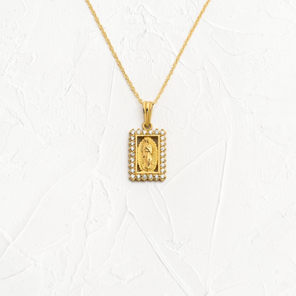 DIJE VIRGEN DE LA GUADALUPE BORDE CUADRADO
