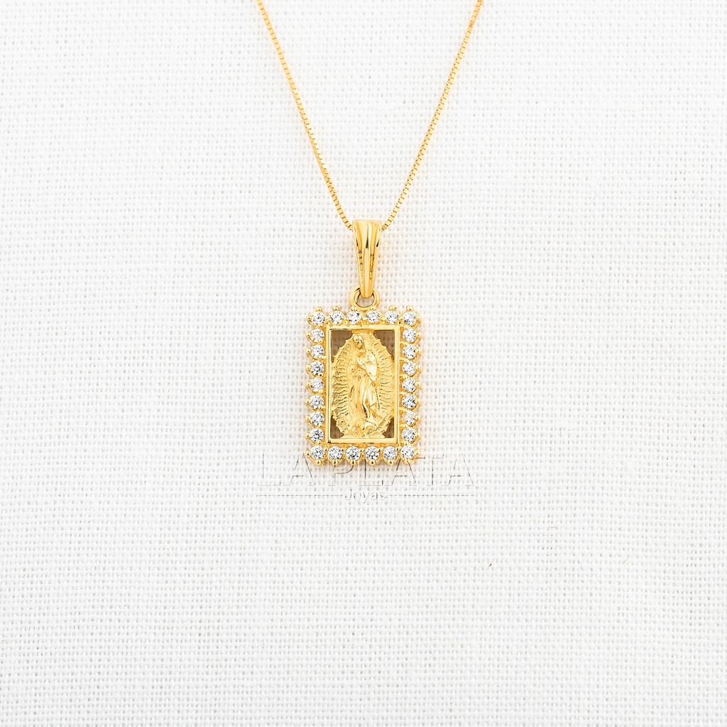 DIJE VIRGEN DE LA GUADALUPE BORDE CUADRADO