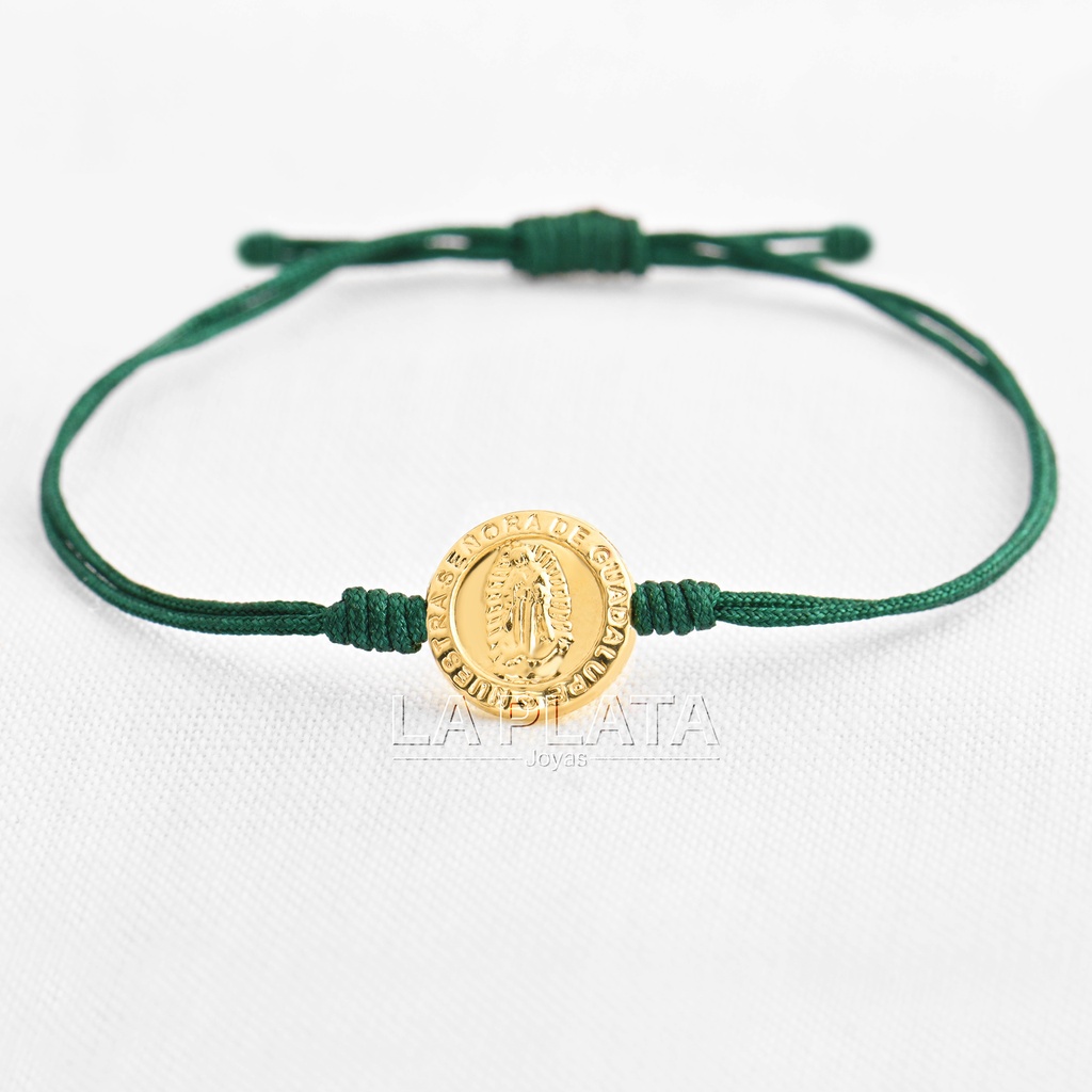 PULSERA LA GUADALUPANA TAMBORCITO ORO AMARILLO 
