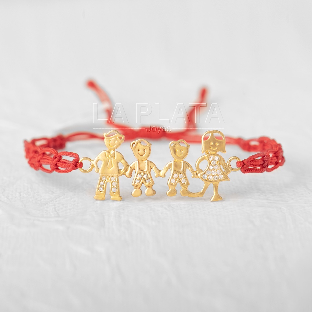 PULSERA MAMA PAPA Y DOS HIJOS