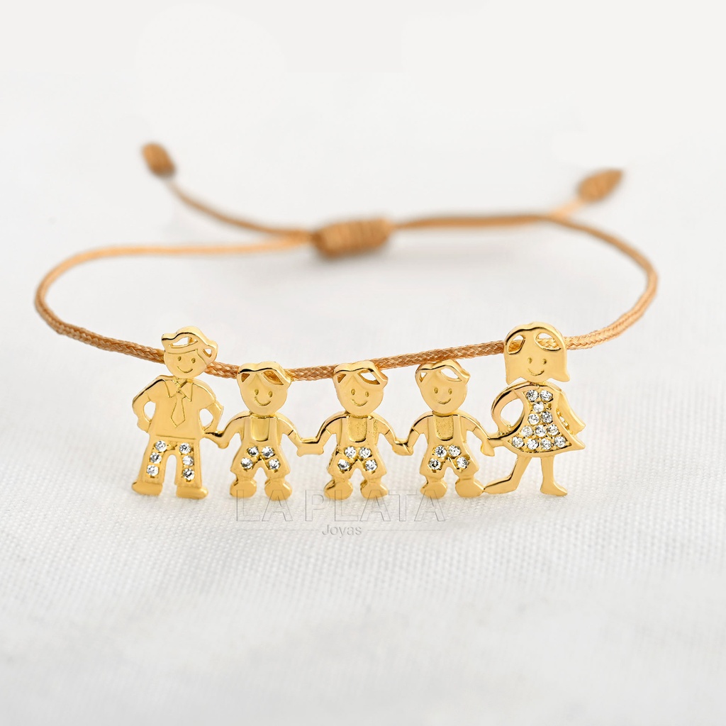 PULSERA/DIJE MAMA PAPA Y TRES NIÑOS