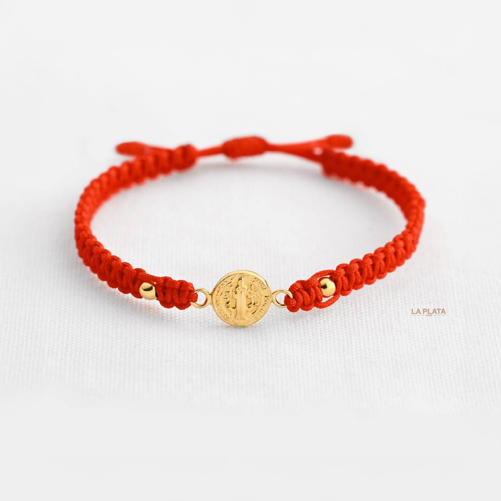 PULSERA SAN BENITO PLANO CON DOS ESFERAS