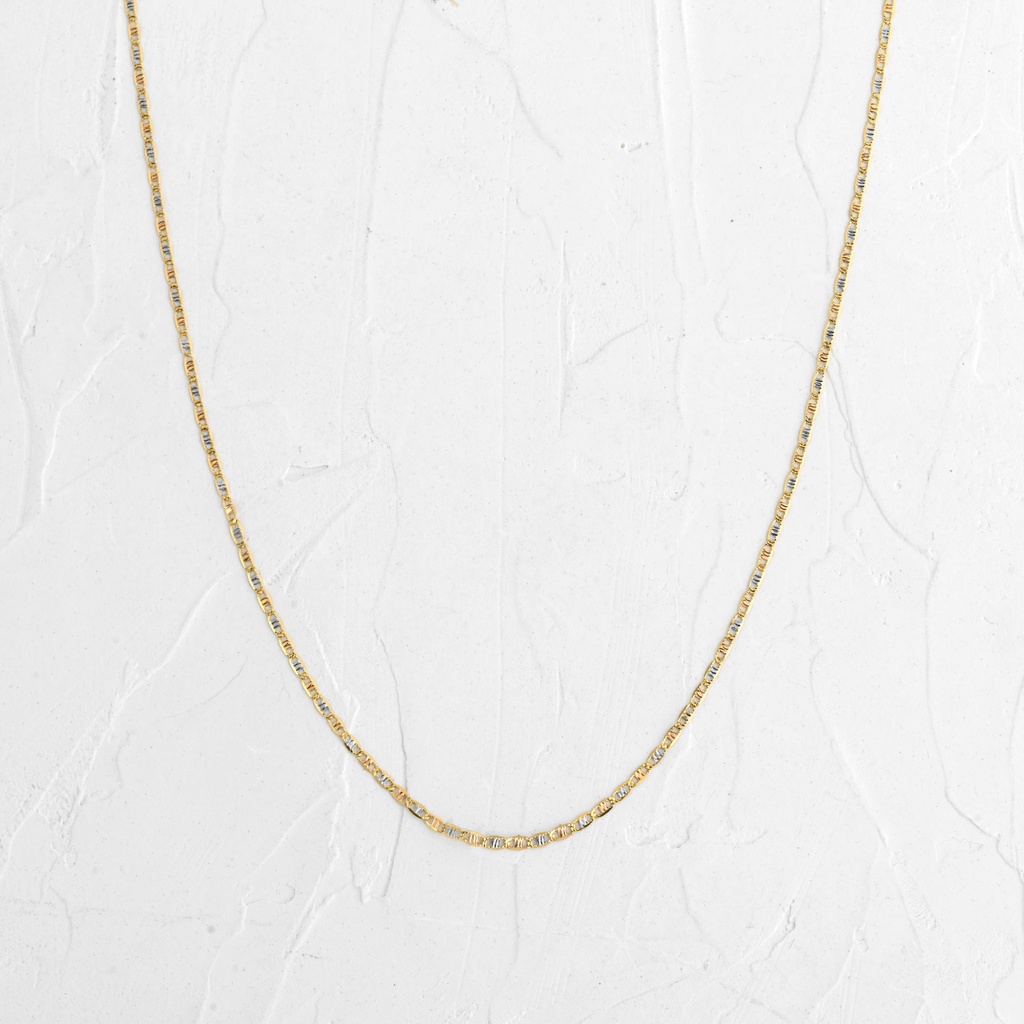 CADENA PLANA TRES OROS DIAMANTADA 50CM