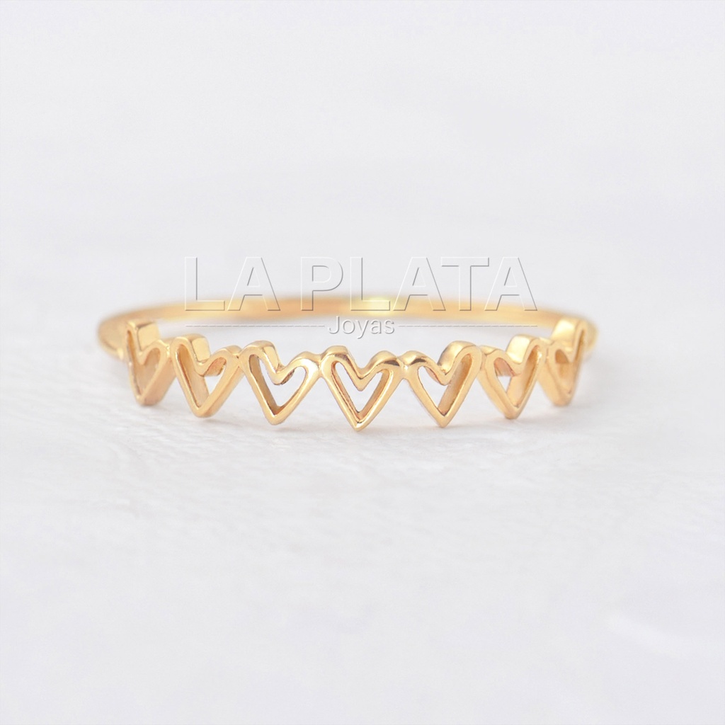 ANILLO SILUETAS DE CORAZONES ENLAZADOS