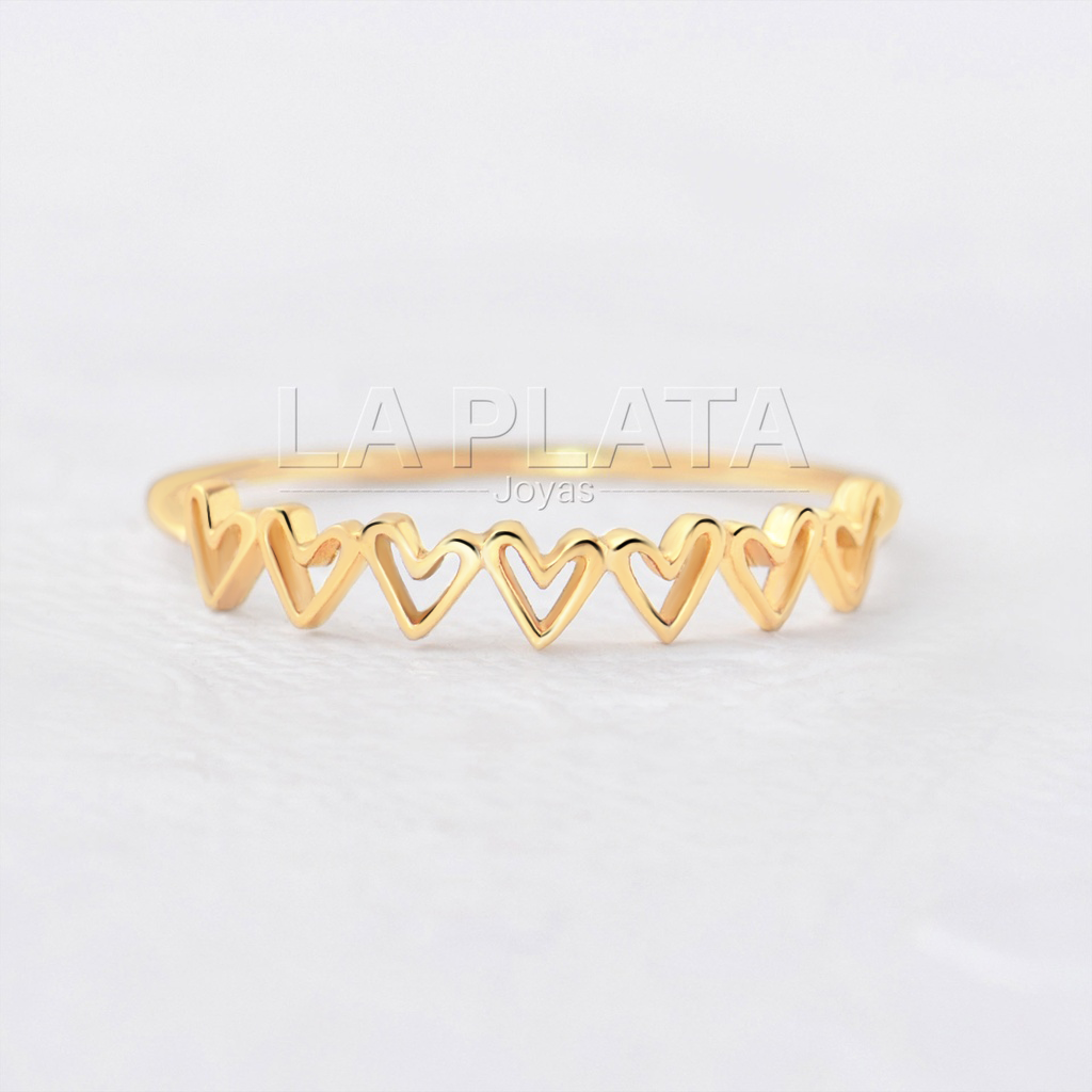ANILLO SILUETAS DE CORAZONES ENLAZADOS