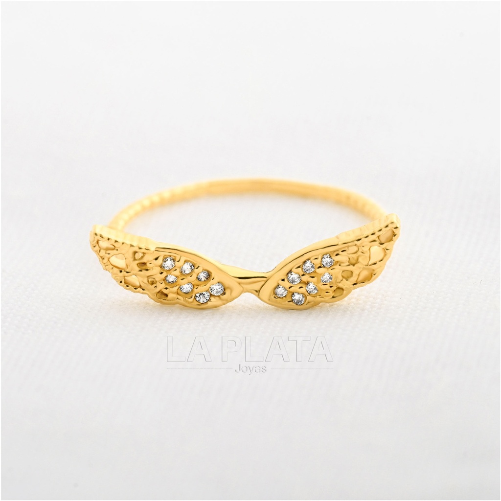 ANILLO ALAS  CON CIRCON COMPLETO 