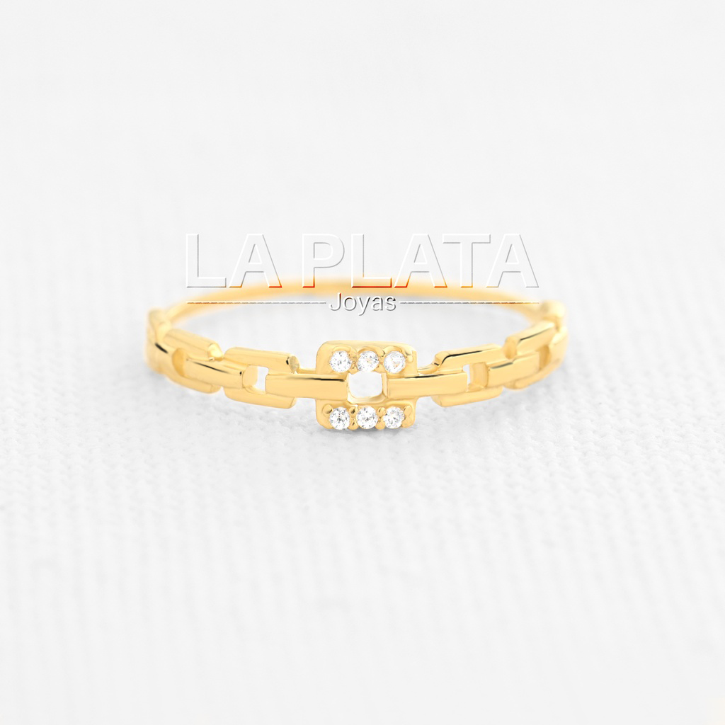 ANILLO ETERNO CON  CUADRADOS 