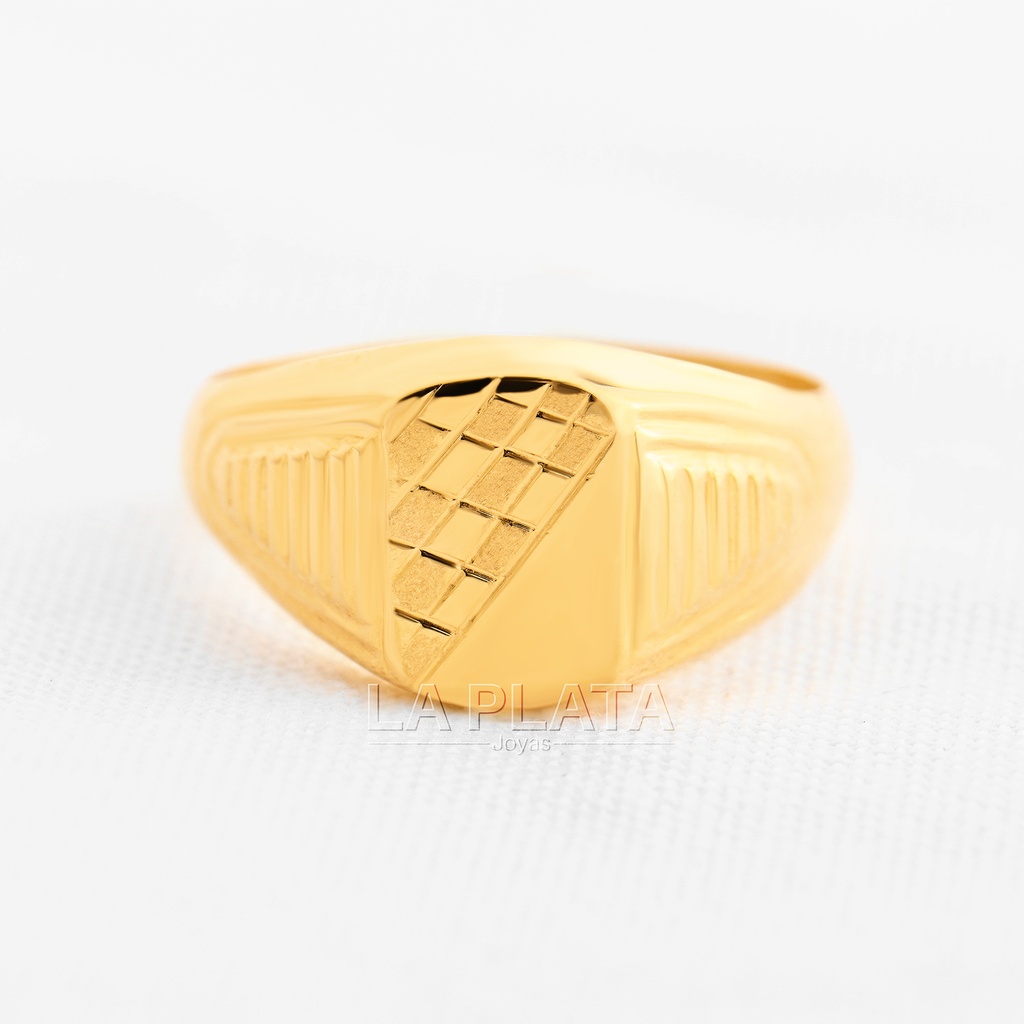 ANILLO DE HOMBRE MEDIO CUADROS 