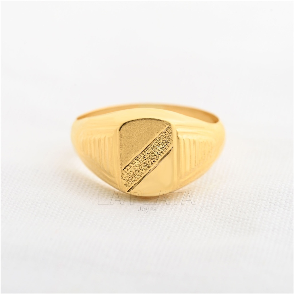 ANILLO HOMBRE MITAD MATEADO