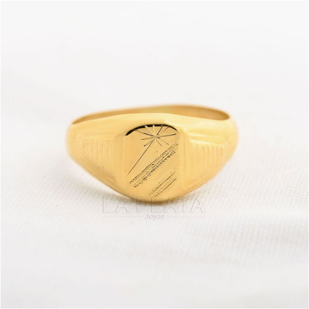 ANILLO HOMBRE 2 RAYAS UNA ESTRELLA