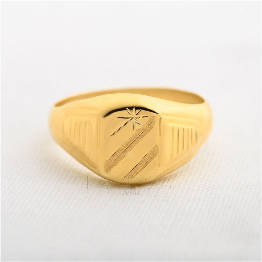 ANILLO HOMBRE DOS RAYAS UNA ESTRELLA