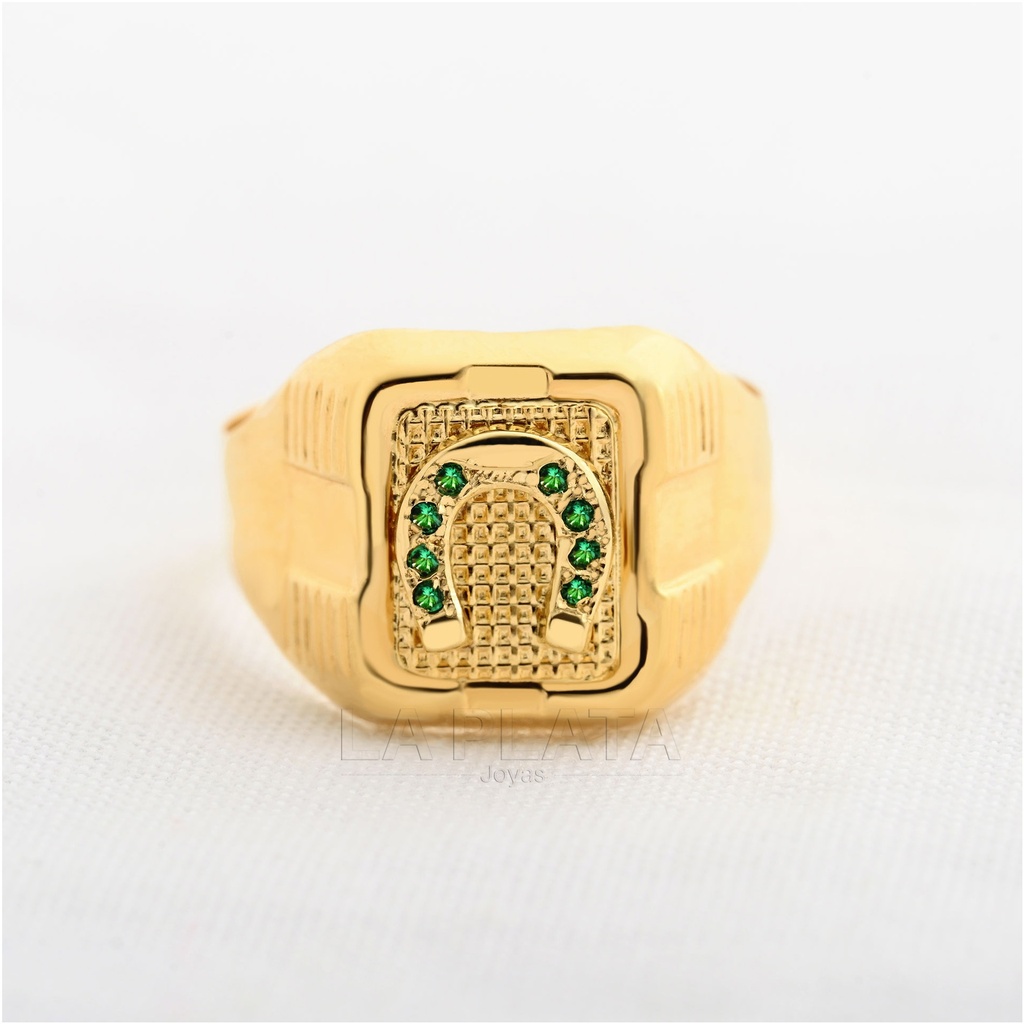 ANILLO HOMBRE HERRADURA CON CIRCONES