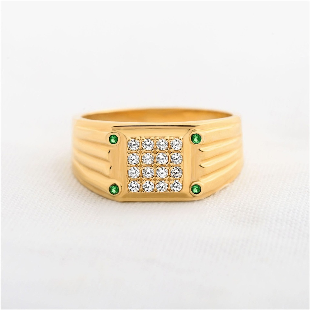 ANILLO HOMBRE CUADRADO DE CIRCONES