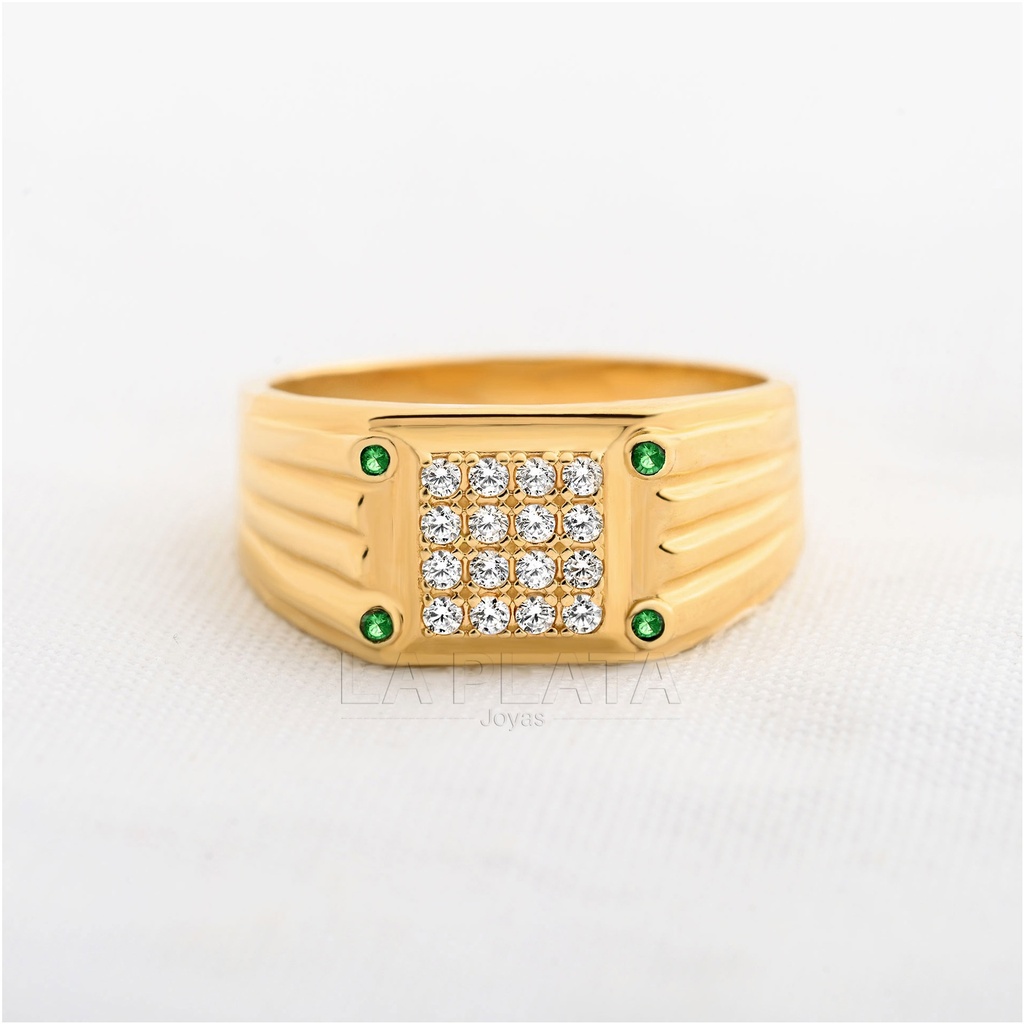 ANILLO HOMBRE CUADRADO DE CIRCONES