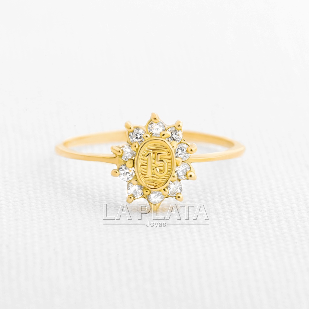 ANILLO 15 SOL CIRCONADO 