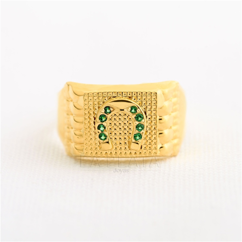 ANILLO HOMBRE DE HERRADURA CON CIRCONES