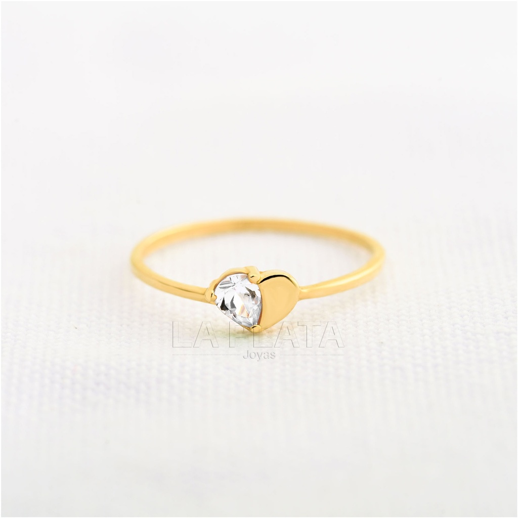 ANILLO CIRCON MITAD CORAZON