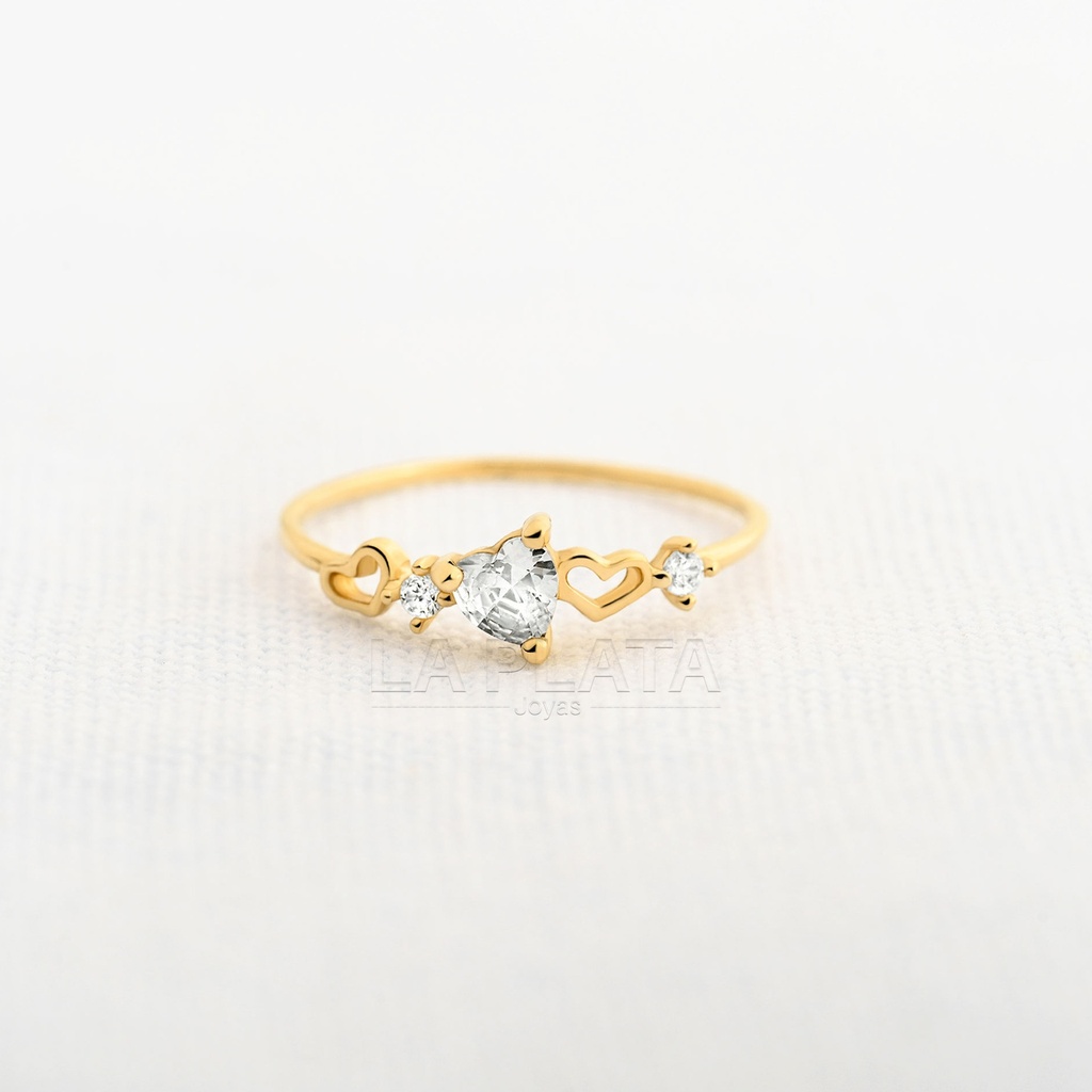 ANILLO CIRCON TRES CORAZONES