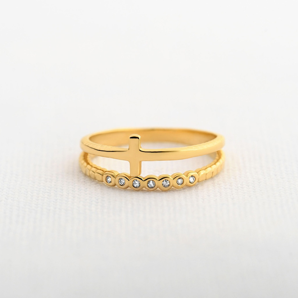 ANILLO CIRCÓN DOBLE DE CRUZ