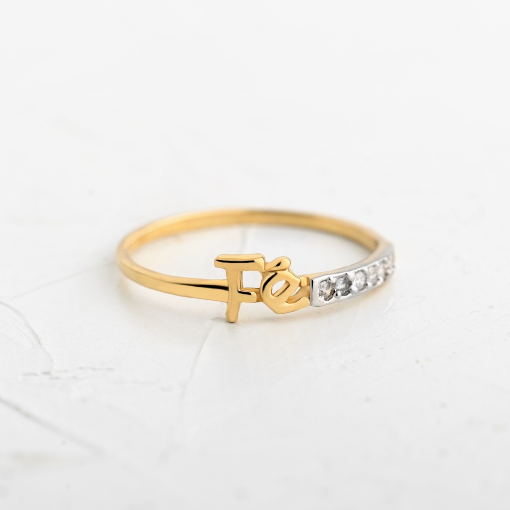 ANILLO FE ORO BLANCO