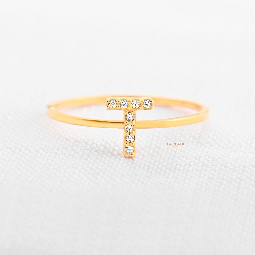 ANILLO LETRA CIRCONADA T