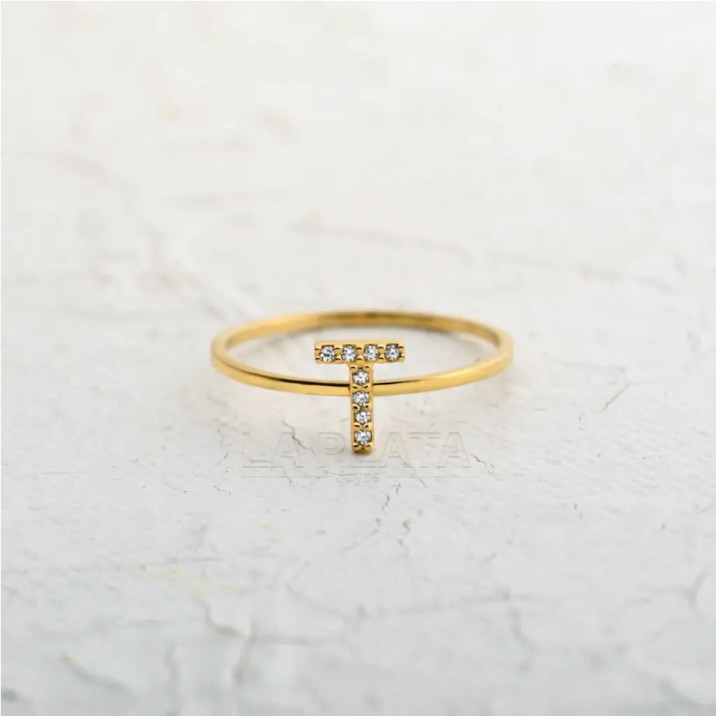 ANILLO LETRA CIRCONADA T