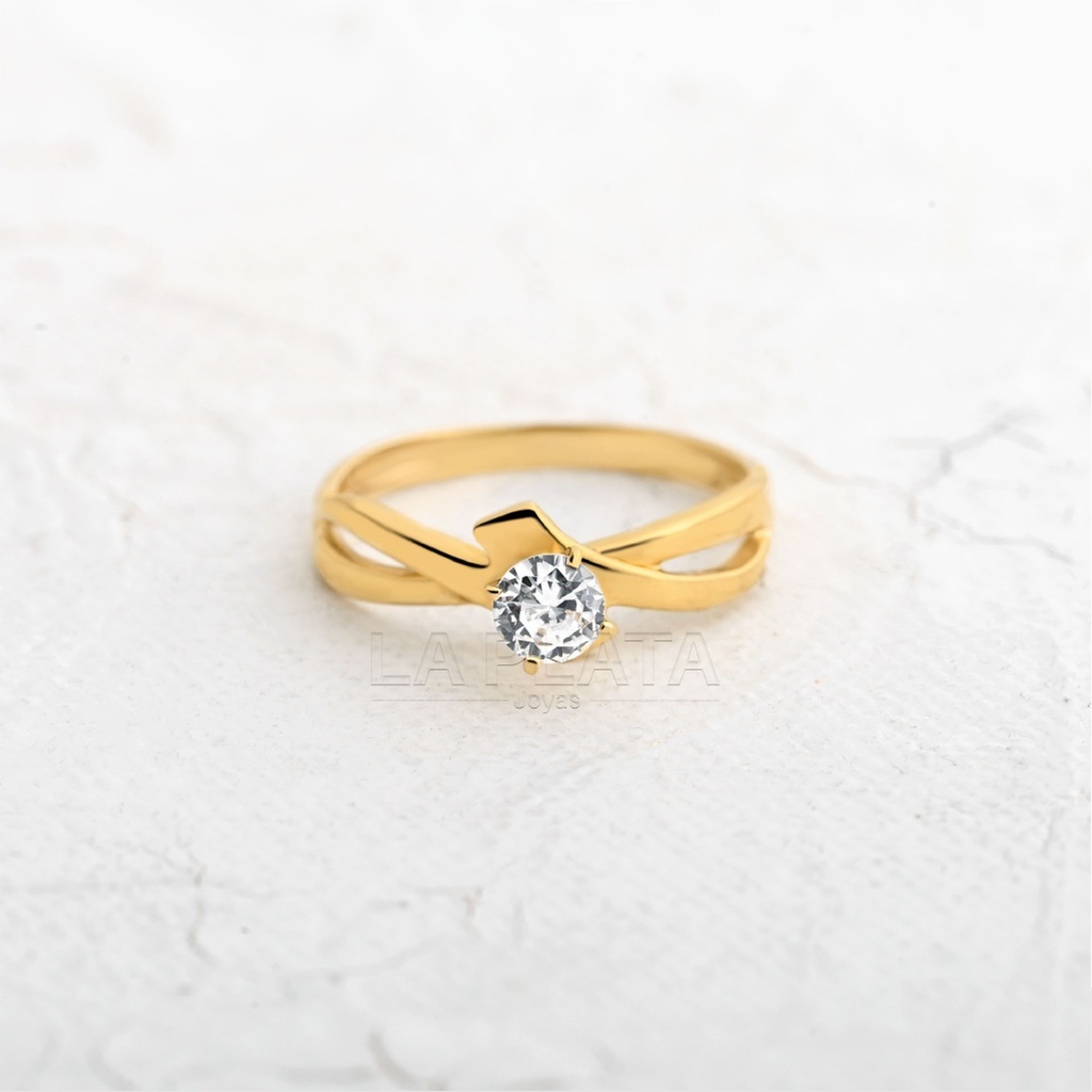 ANILLO CIRCON RASTRO DORADO
