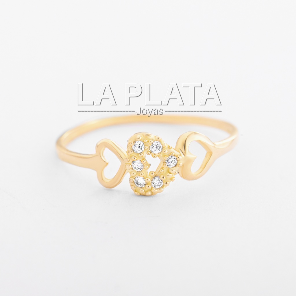 ANILLO TRES CORAZONES CON CIRCÓN