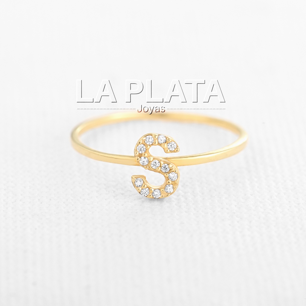 ANILLO LETRA CIRCONADA S