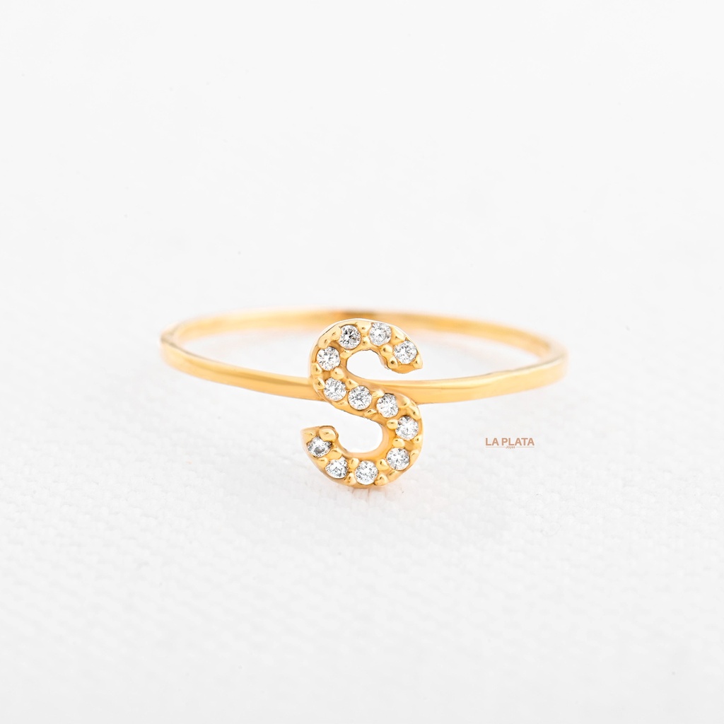 ANILLO LETRA CIRCONADA S