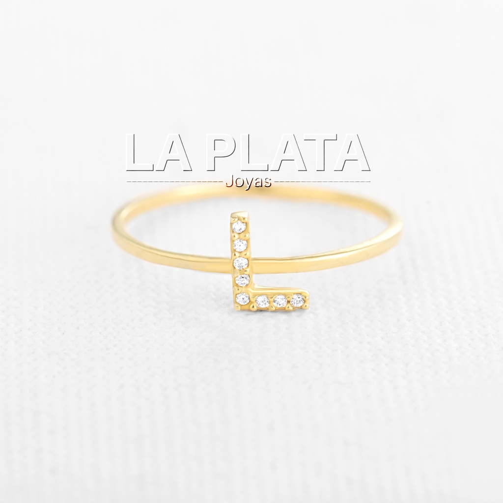 ANILLO LETRA CIRCONADA L