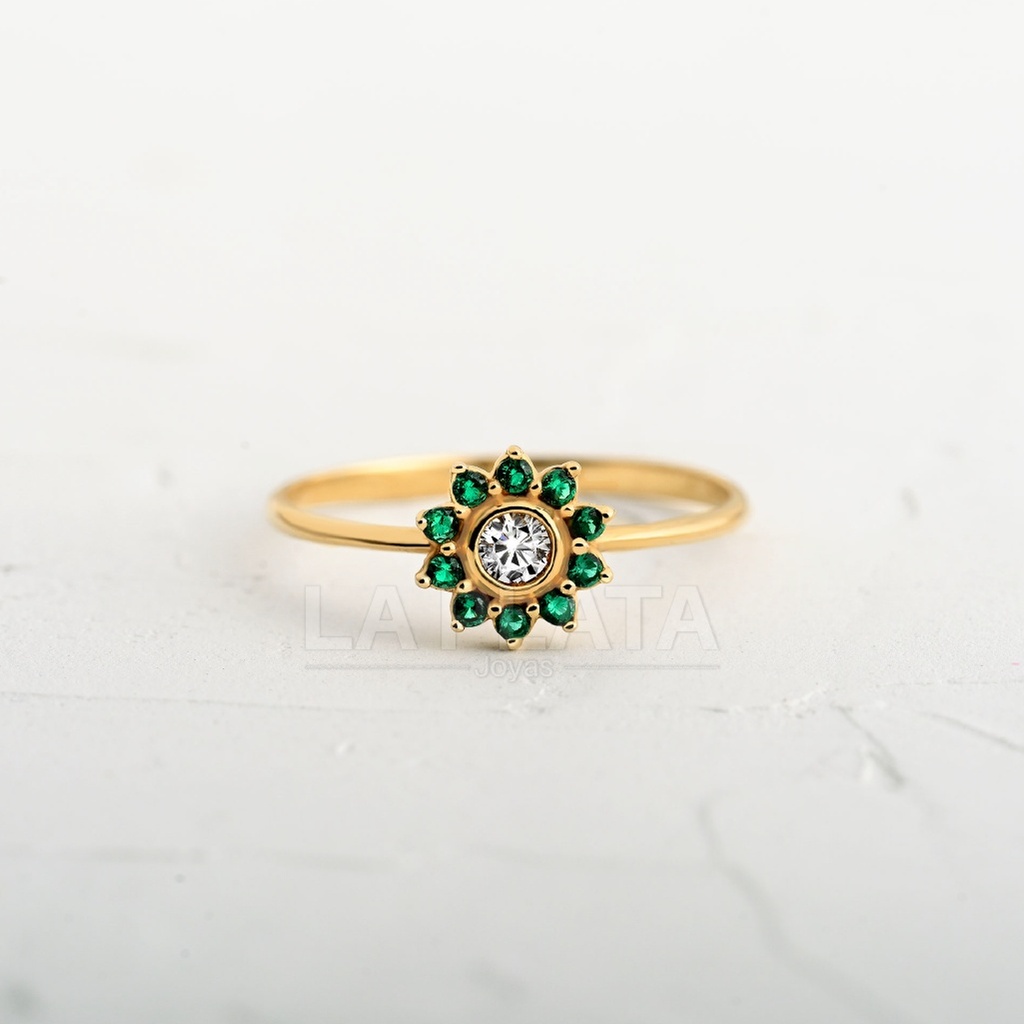 ANILLO FLOR LIRIO DE ORO