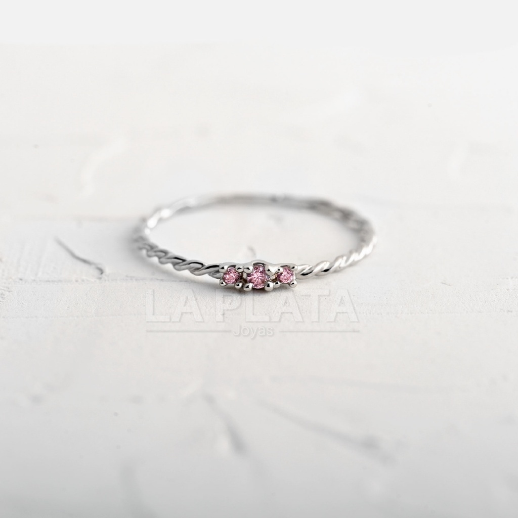 ANILLO CIRCON RANURADO ORO BLANCO