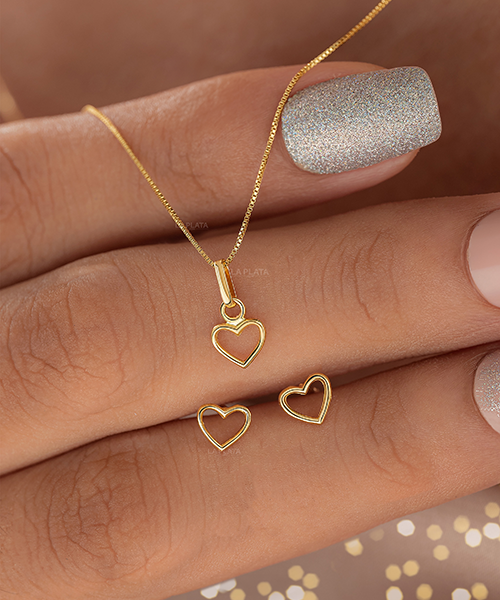 SET CORAZON SILUETA