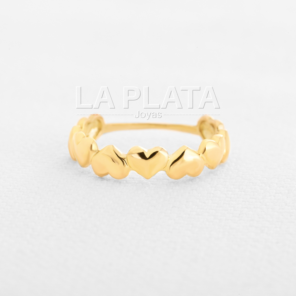ANILLO CORAZON ENLAZADOS RELLENOS