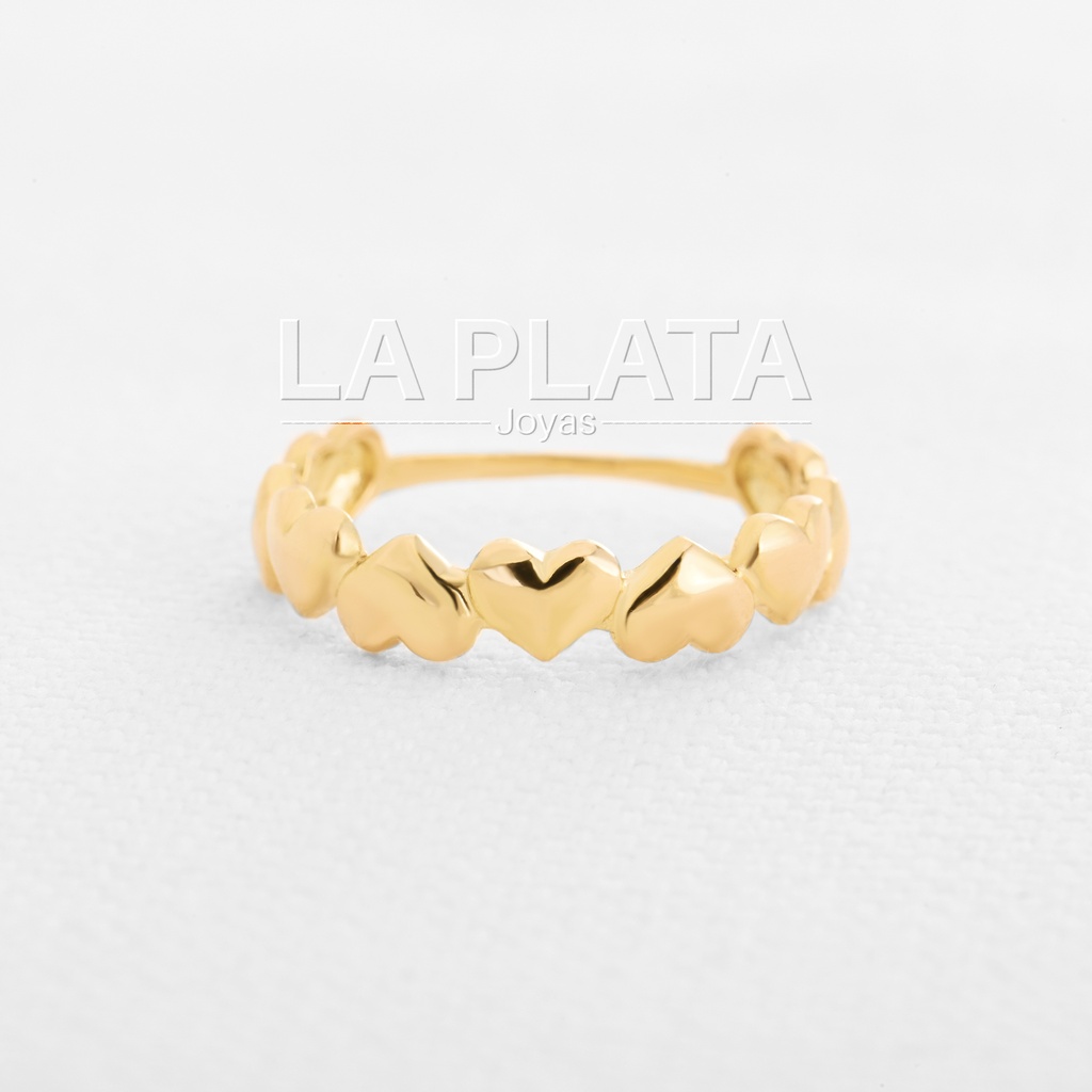 ANILLO CORAZON ENLAZADOS RELLENOS