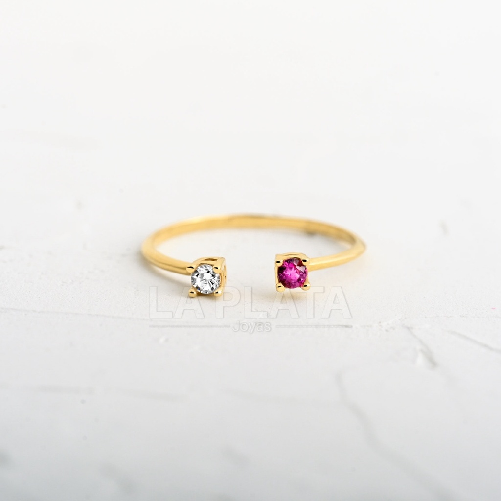 ANILLO CIRCON BICOLOR