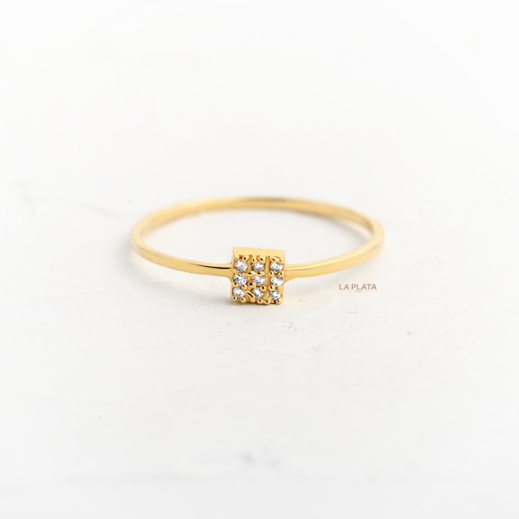 ANILLO CIRCON MINI CUADRADO