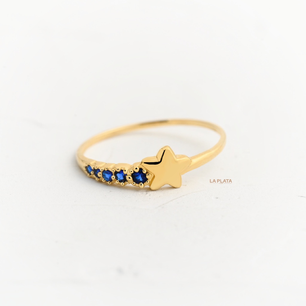 ANILLO CIRCON ESTRELLA AZUL