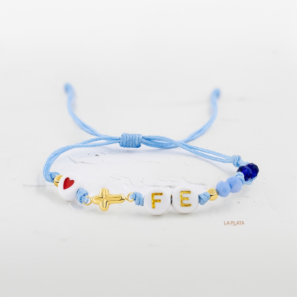 PULSERA CRUZ CON BALINES