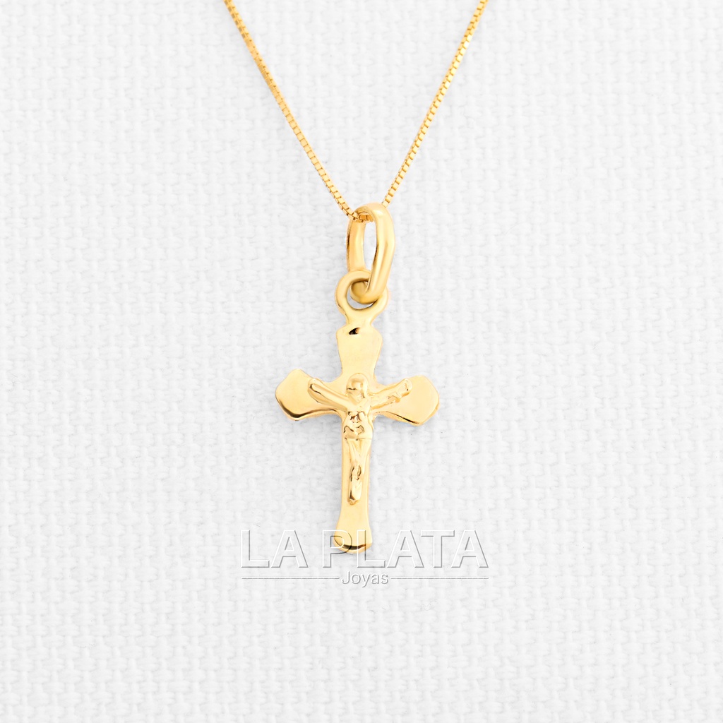 DIJE CRUZ PLANA CON CRISTO  LIVIANA 