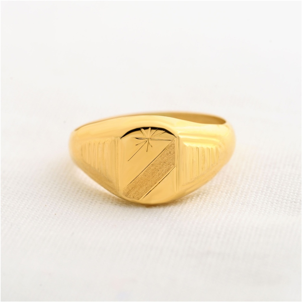 ANILLO HOMBRE LINEA MATEADA Y ESTRELLA