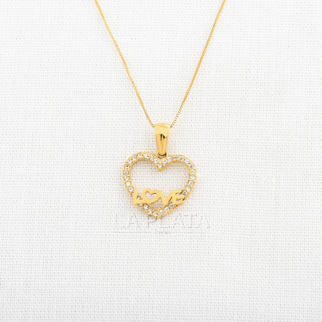 DIJE CORAZON LOVE CIRCONADO