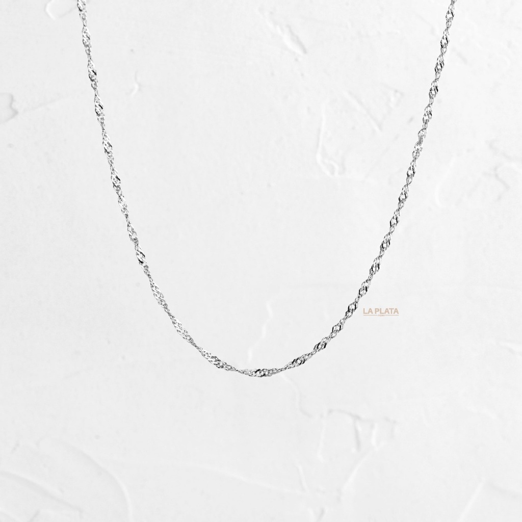 CADENA SINGAPUR ORO BLANCO 40CM