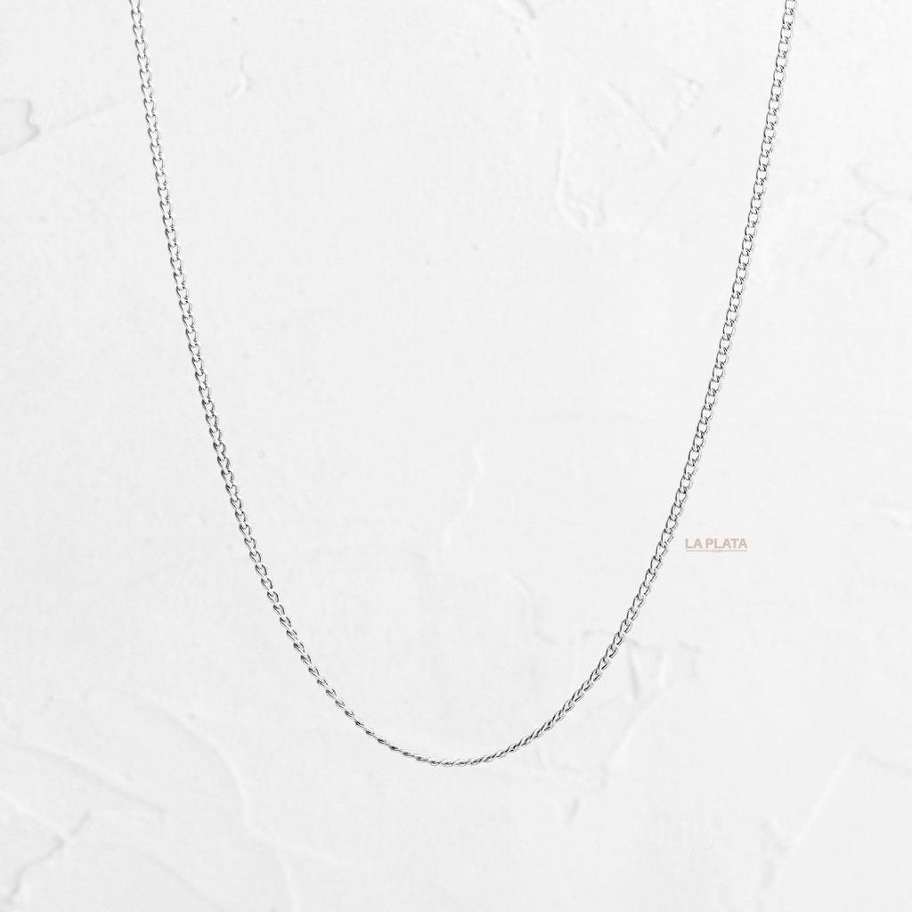 CADENA MINICUBANA ORO BLANCO 40CM