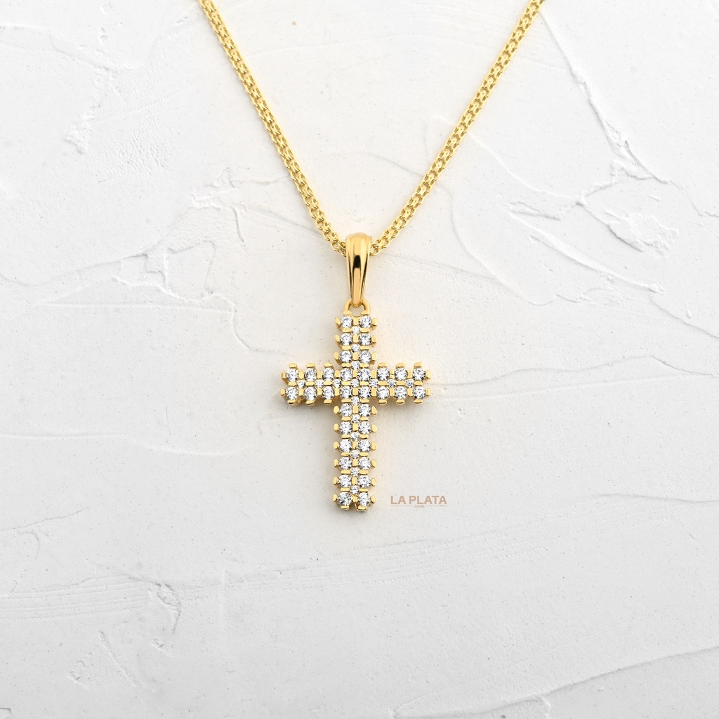 DIJE CRUZ DE CIRCONES
