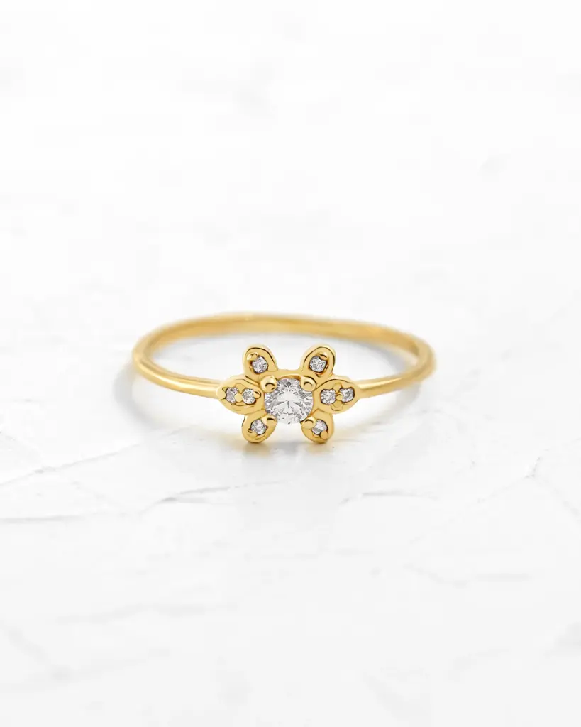 ANILLO FLOR CIRCONADA