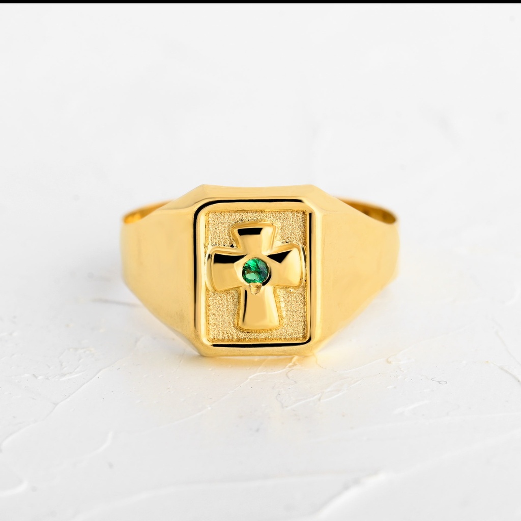 ANILLO DE HOMBRE CRUZ CIRCONADA